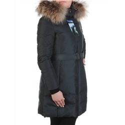 YW-17013 DK. GRAY Пальто женское зимнее (био-пух, натуральный мех лисицы)