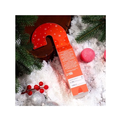 Новогодний подарочный набор косметики SB BEAUTY, бомбочки для ванны «Леденец», красный, 3×70 г