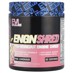 EVLution Nutrition, ENGN Shred, средство для измельчения перед тренировкой, розовый лимонад, 213 г (7,5 унции)