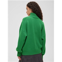 Свитер свободного кроя, зеленый