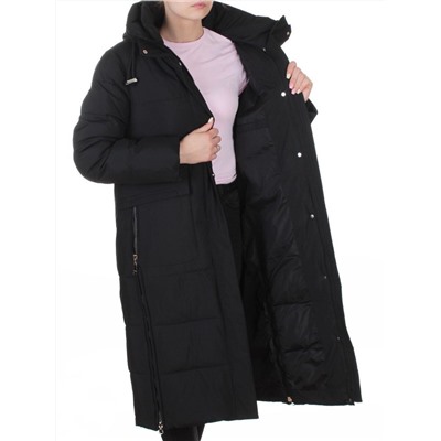 8359 BLACK Пальто зимнее женское (200 гр. холлофайбер)