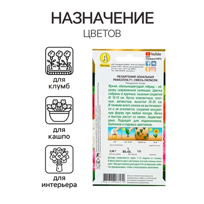 Семена комнатных цветов Пеларгония "Рафаэлла", F1, 5 шт.