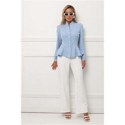 Жакет голубой с баской Бланка №1