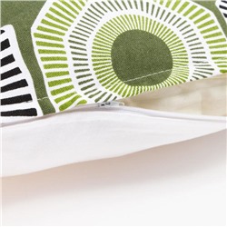 Наволочка декоративная 40×40 см, Circle green, 100% хлопок