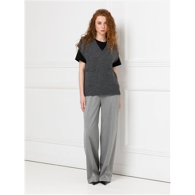 Жилет вязаный тёмно-серый