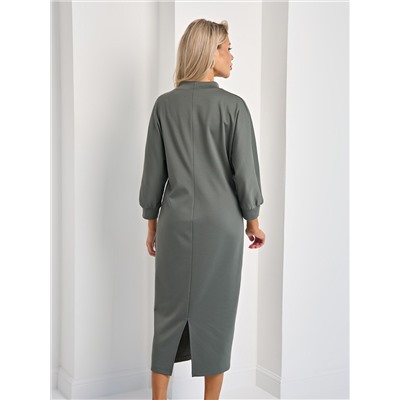 Платье трикотажное цвета хаки