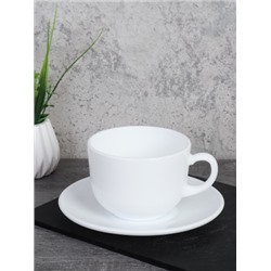Чайная пара 2 предметов 220 мл белый New  GRAY- CB210 GD55-6A (WHITE)