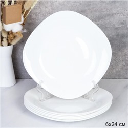 Набор квадратных тарелок 6 штук 240 мм / KWD95 (white) /уп 12/
