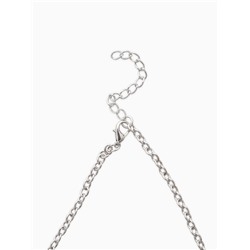 Колье под натуральный камень «Бирюза» с лунным камнем, цвет бело-голубой в серебре, 50 см