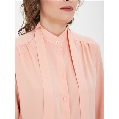 Блузка с бантом персикового цвета