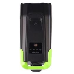 Фонарь передний  интеллектуальный COMIRON "SMART2" ABS; свет: 2xT6, 800lm 2000 mAh, USB; ближний/дальний свет, сигнал 120Дб 5 режим, зелёный /уп 40/
