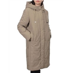 1120 DARK BEIGE Пальто зимнее облегченное женское (холлофайбер 150 гр.)