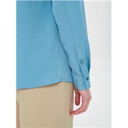 Блузка с потайной застёжкой серо-голубого цвета