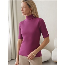 Водолазка из фактурного трикотажа в рубчик