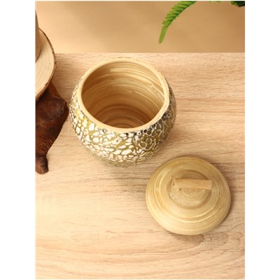 Банка для сыпучих продуктов, 12×12×12.5 см, бамбук