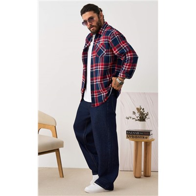 Рубашка F521-0460 blue-red