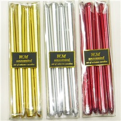 Набор из 4-х свечей 25 см neon W.M unscented