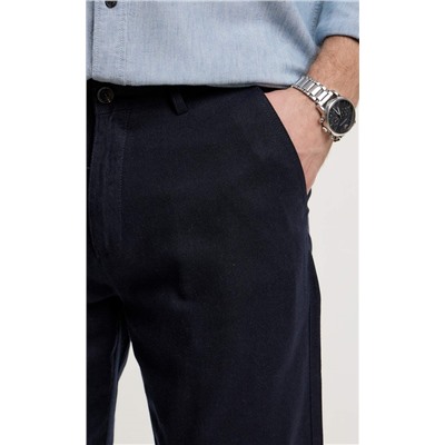 Брюки лен F511-0851 navy