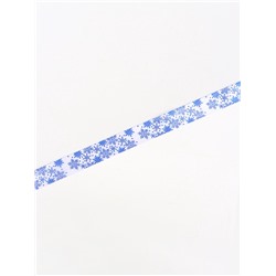 Лента атласная «Объёмные снежинки», 25 мм, 5 м, белая