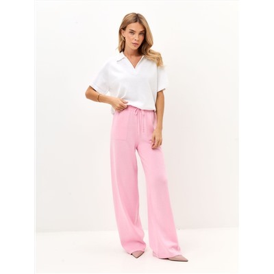 Брюки палаццо с карманами, Розовый
