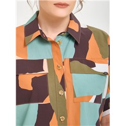 Блуза с разноцветным принтом