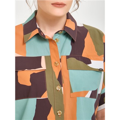 Блуза с разноцветным принтом