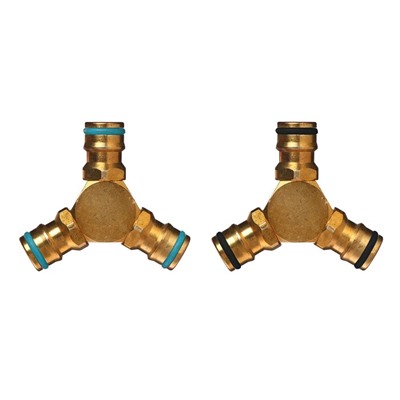 Тройник, быстросъёмное соединение, латунь, Greengo