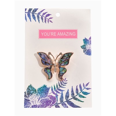 Брошь «Галиотис. Летящая бабочка», в розовом золоте