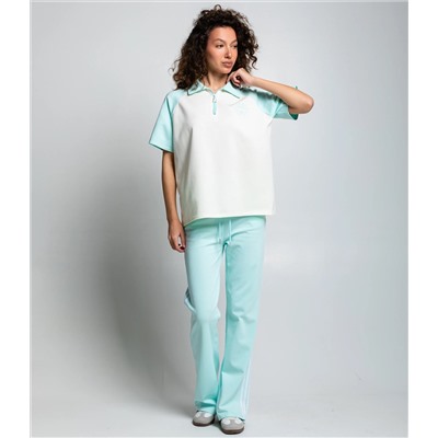 Спортивный костюм #КТ6605 (3), тиффани, кремовый