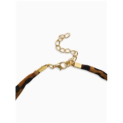 Колье «Леопард. Бантик», 40 см, коричневый в золоте