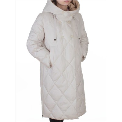 8388 MILK Пальто стеганное зимнее женское оверсайз (200 гр. холлофайбер)