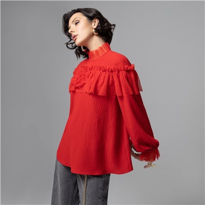 Блуза трендовая, Мелодия сердца (красная)