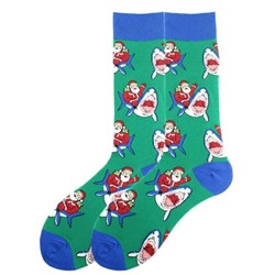 Носки НГ р.40-45 Санта на Акуле