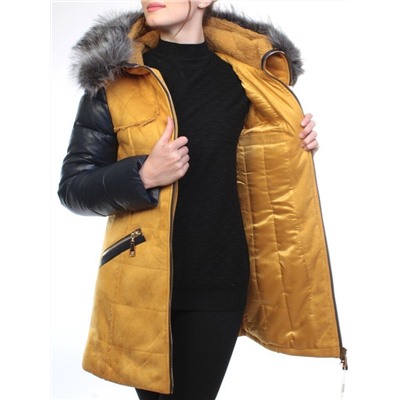 5157 YELLOW Парка женская зимняя (150 гр синтепон, искусственный мех)