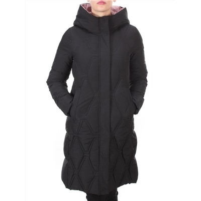 2158 BLACK Пальто зимнее облегченное  женское YINGPENG (150 гр. холлофайбер)
