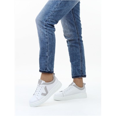 03-YC354-1 WHITE Полуботинки спортивные женские (натуральная кожа, натуральная замша)
