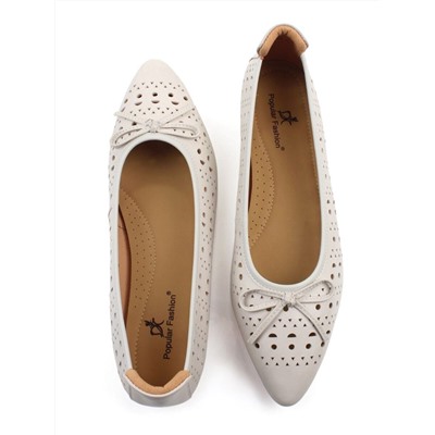 06-7388-66R GRAY/BEIGE Туфли летние женские "Лодочки" (натуральная кожа)