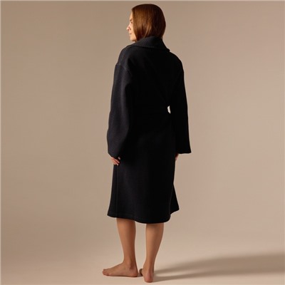 Халат вафельный женский SL HOME: Basic «Дарк Маре», хлопок 100%, чёрный