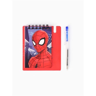 Блокнот А7 и мини ручка, Человек паук
