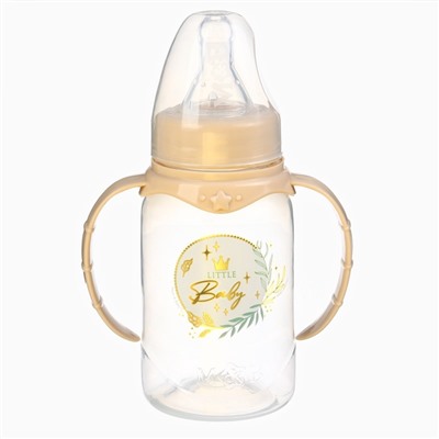 Бутылочка для кормления, новогодняя, Little Baby, классическое горло, с ручками, от 0 мес., 150 мл., цилиндр, M&B