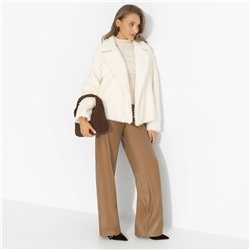 Полупальто на подкладе, Слишком заметна (белый шоколад, oversize, 50-56, нью)