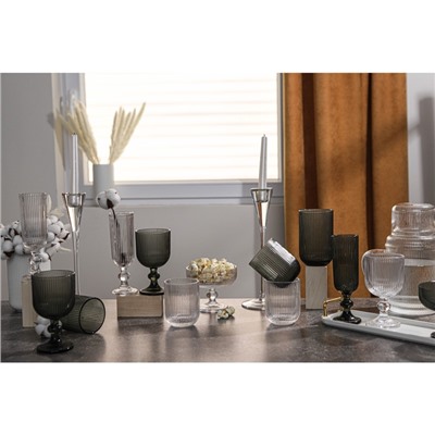 Бокал для вина Magistro «Грани», 250 мл, 8×14.5 см, стекло, графитовый