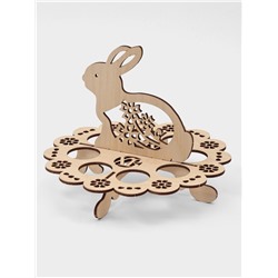 Подставка для яиц пасхальная Доляна «Зайчик», 8 ячеек, 20×16 см, дерево