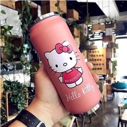 Термобанка для напитков с трубочкой Hello kitty 500мл