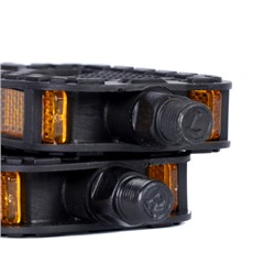 Педаль детская MIXIEER KIDS MX-P604S, полипропиленовый корпус, чёрный, без подшипников, ось 4S, с рефлектором, 90х70мм 1 пара Резьба 1/2 дюйма /уп100/