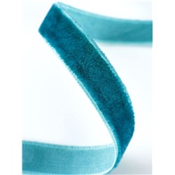 Лента бархатная, 10 мм, 18±1 м, зелёная №72