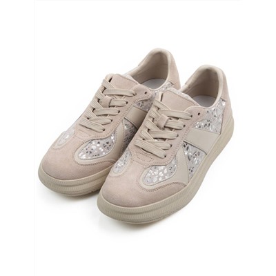 03-A1024-5 BEIGE Полуботинки спортивные женские (натуральная замша,натуральная кожа)