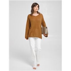 Джемпер вязаный цвета охра