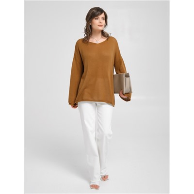 Джемпер вязаный цвета охра