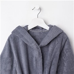 Халат махровый детский «Этель» Little king, размер 32 (110-116 см), серый